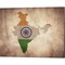 Map with Flag Overlay India by Color Me Happy 20" x 16" Canvas Wall Art
